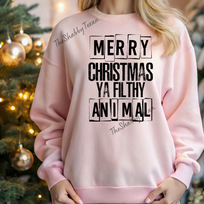 Merry Christmas Ya Filthy Animal DTF Transfers