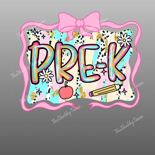 Pink Brushstroke Back to School DTF Transfers