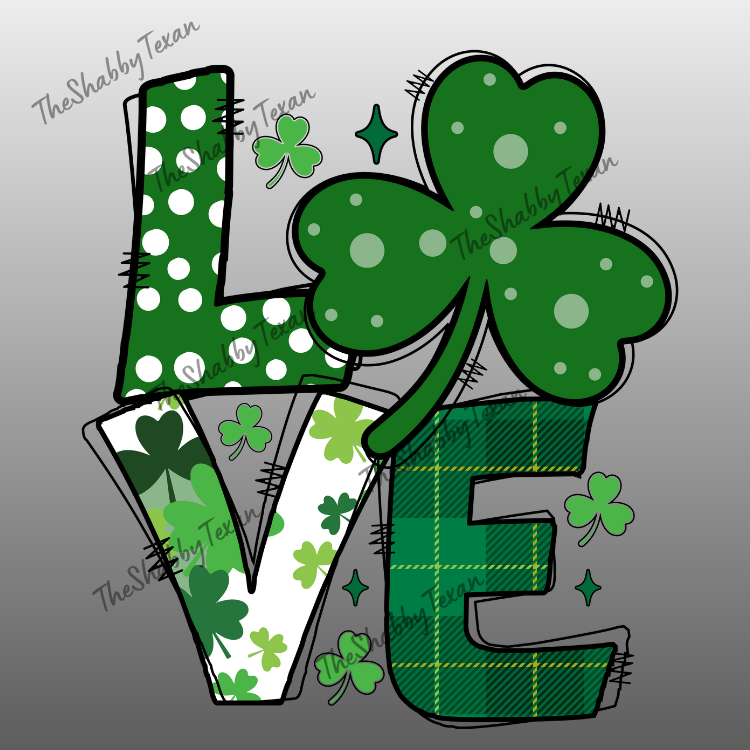 Love Shamrock DTF Transfers
