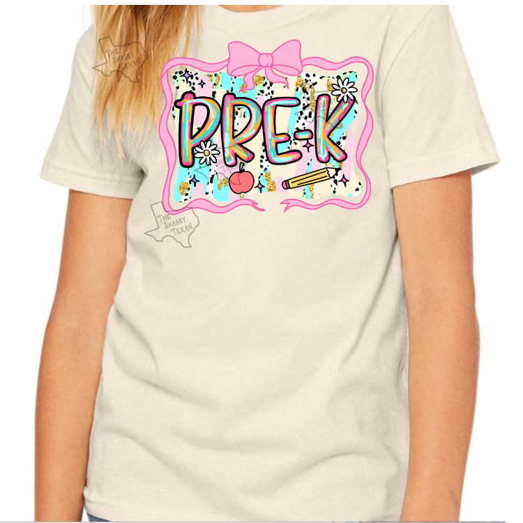 Pre-K Pink Brushstroke Back to School T-shirts