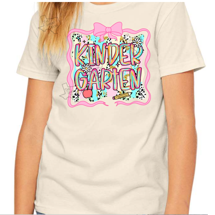 Kindergarten Pink Brushstroke Back to School T-shirts