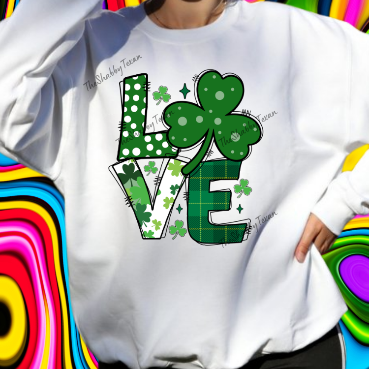 Love Shamrock DTF Transfers