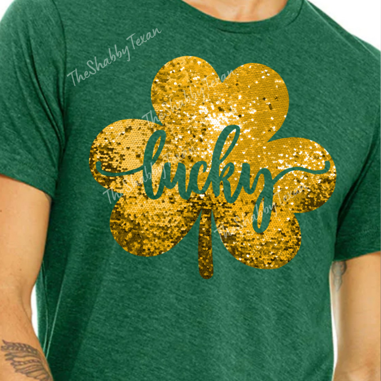 Lucky Faux Sequin Shirts and Transfers