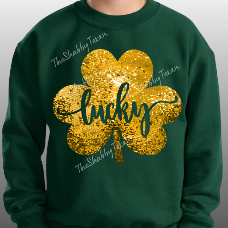 Lucky Faux Sequin Shirts and Transfers