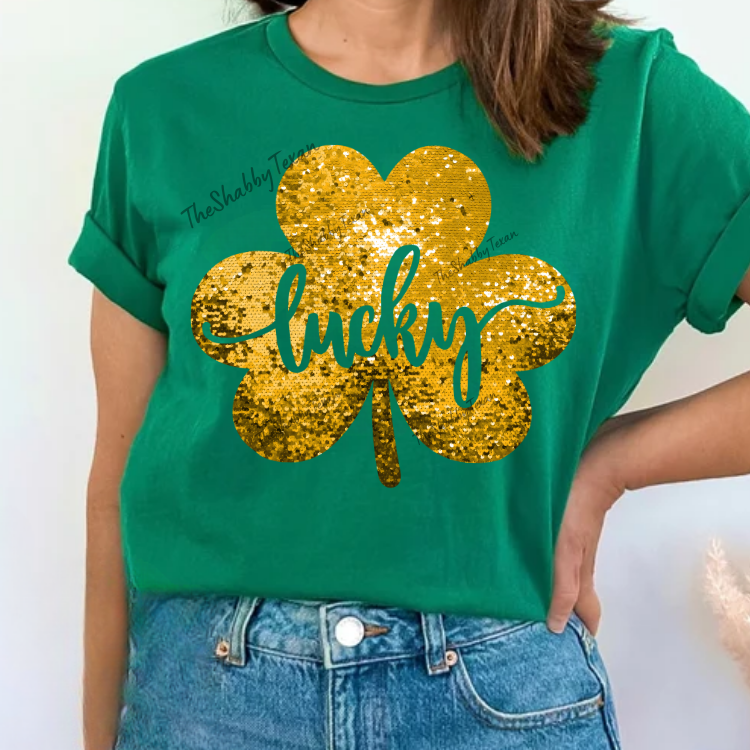 Lucky Faux Sequin Shirts and Transfers