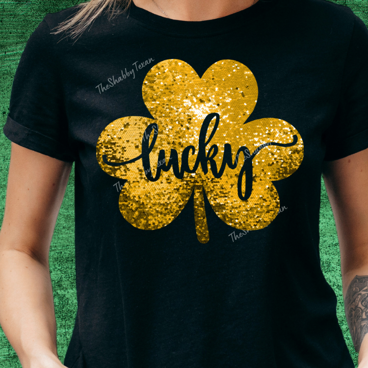 Lucky Faux Sequin Shirts and Transfers