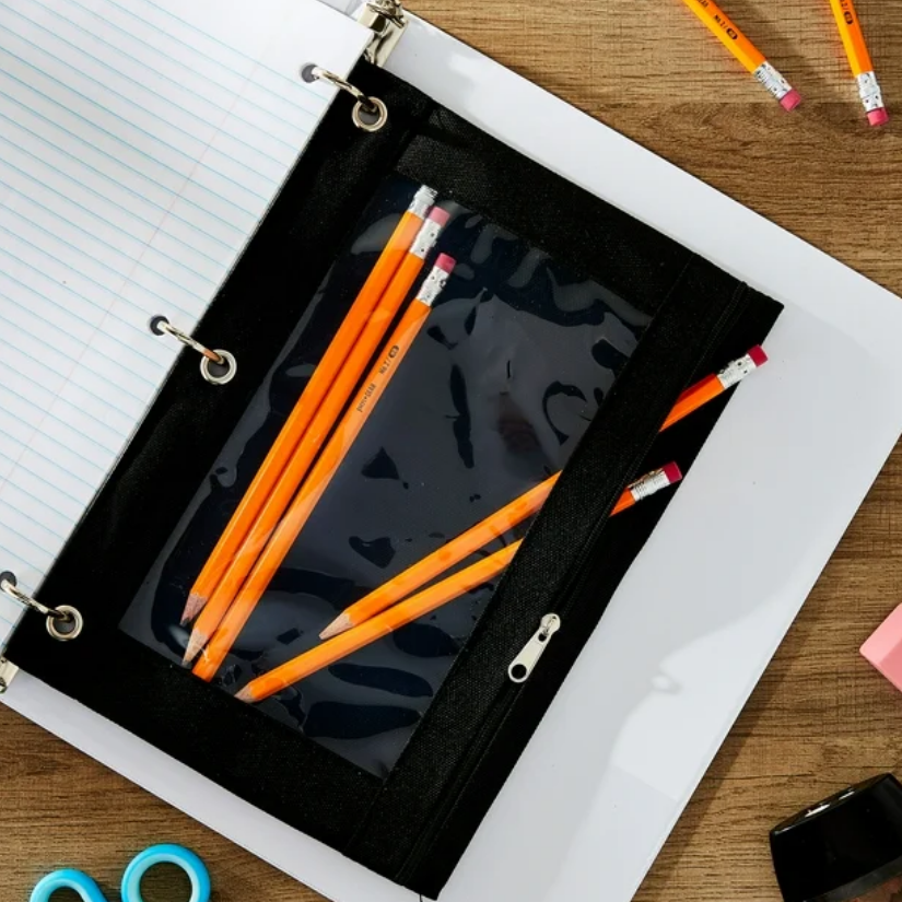Custom Embroidered 3 Ring Pencil Pouches