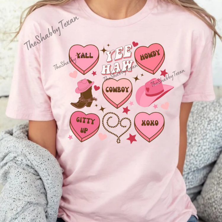 Cowgirl Convo Heart DTF Transfers
