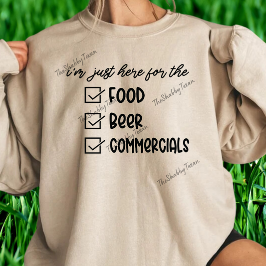 Here for Food Beer and Commercials DTF Transfers