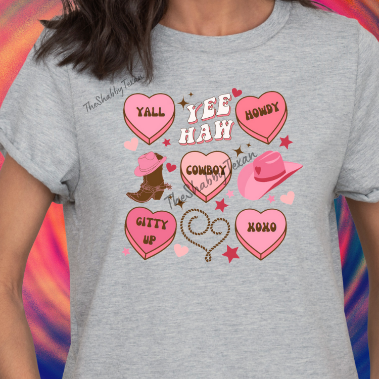 Cowgirl Convo Heart DTF Transfers