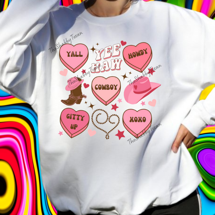 Cowgirl Convo Heart DTF Transfers