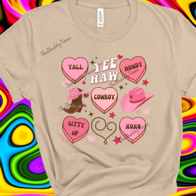 Cowgirl Convo Heart DTF Transfers