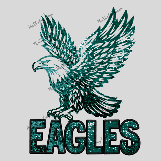 Faux Glitter Eagles DTF Transfers
