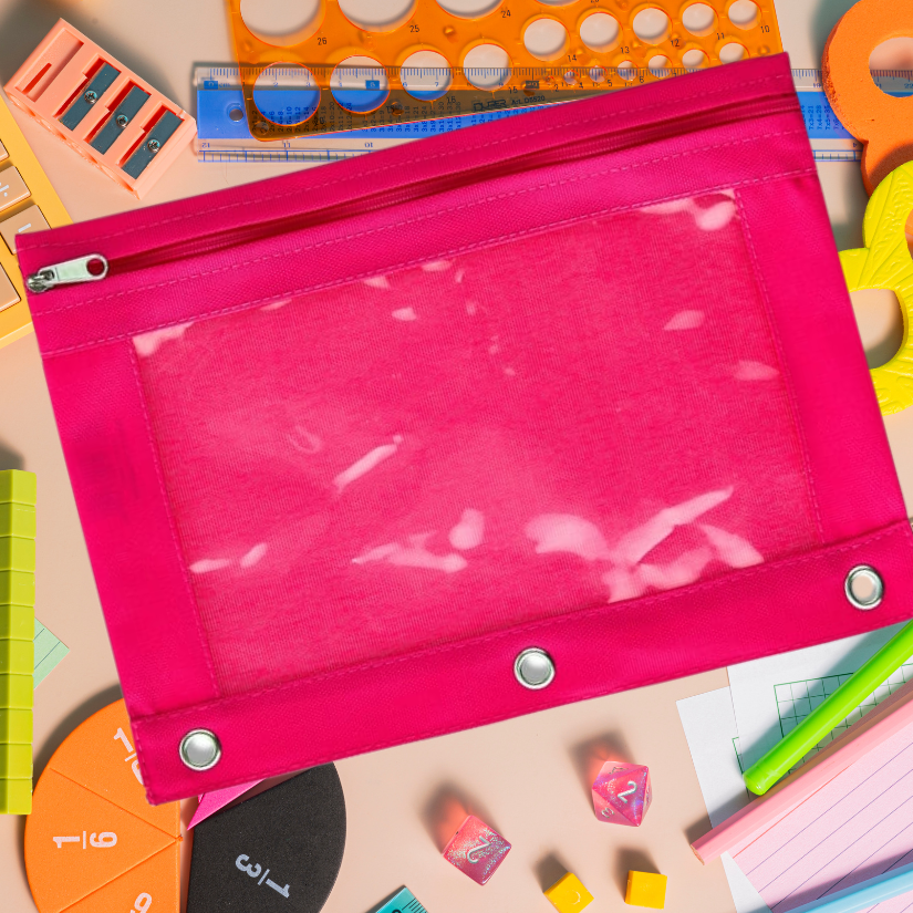 Custom Embroidered 3 Ring Pencil Pouches
