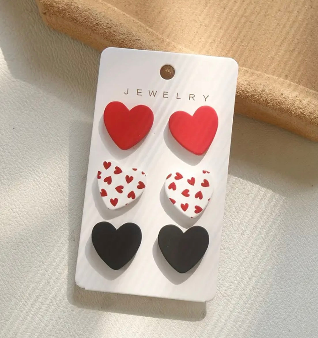 Cute Heart Shaped Stud Earring Set