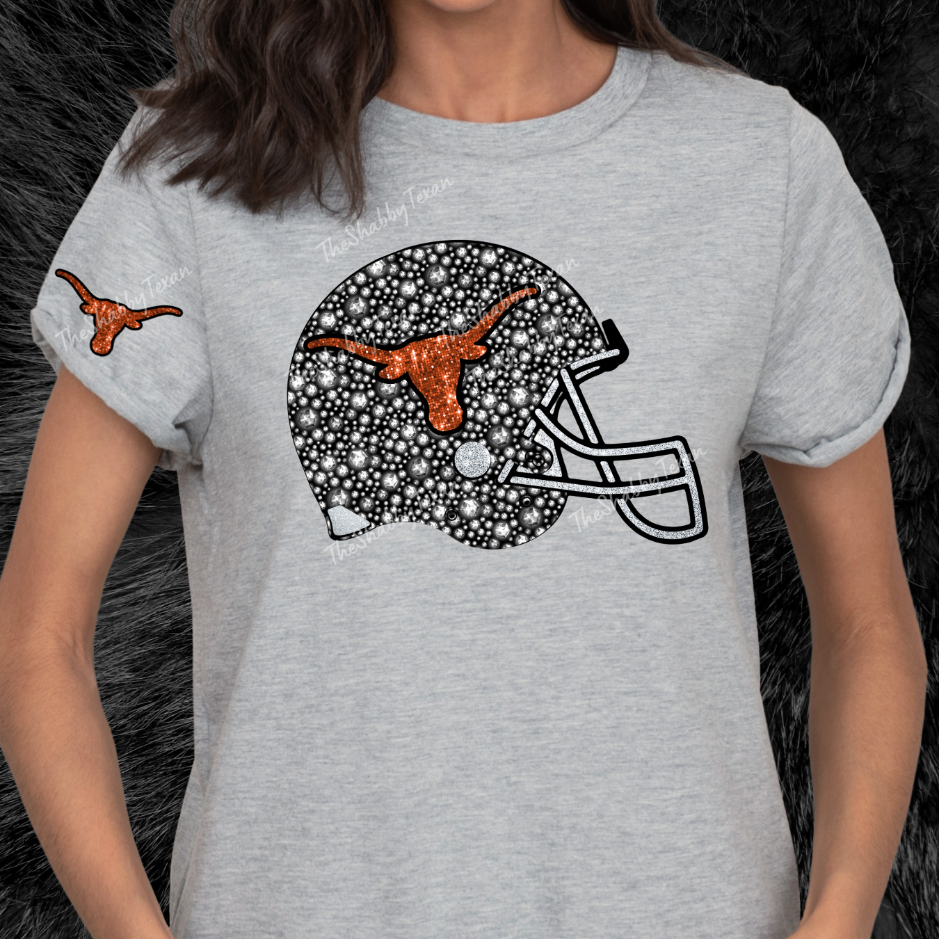 Faux Sparkle Texas Longhorns Fans TShirts