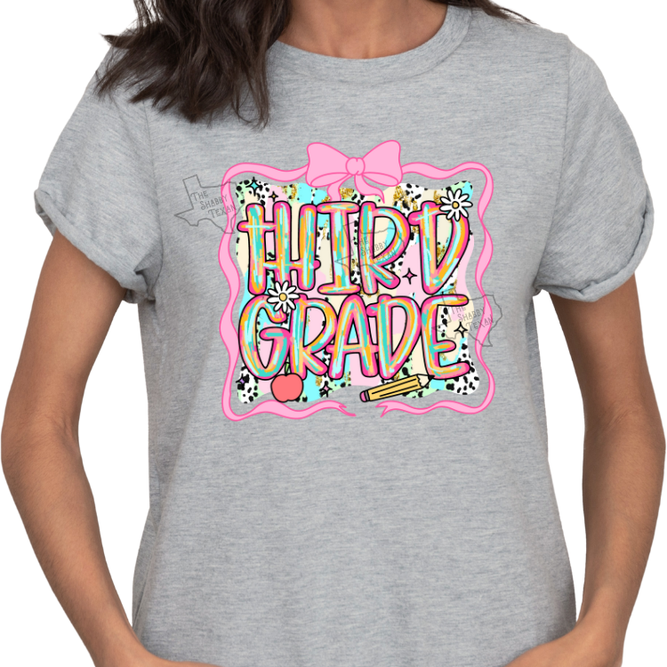 3rd Grade Pink Brushstroke Back to School T-shirts
