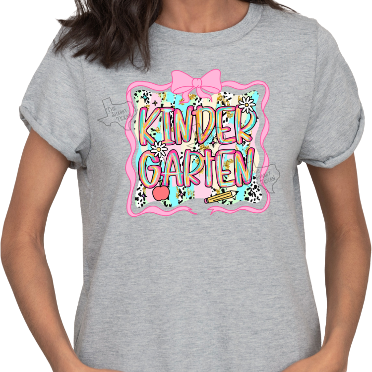 Kindergarten Pink Brushstroke Back to School T-shirts