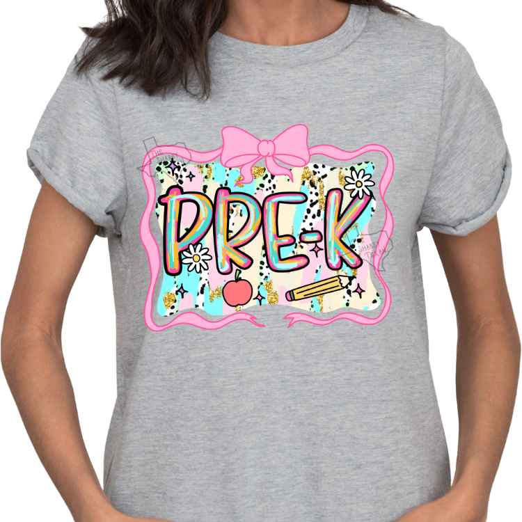 Pre-K Pink Brushstroke Back to School T-shirts