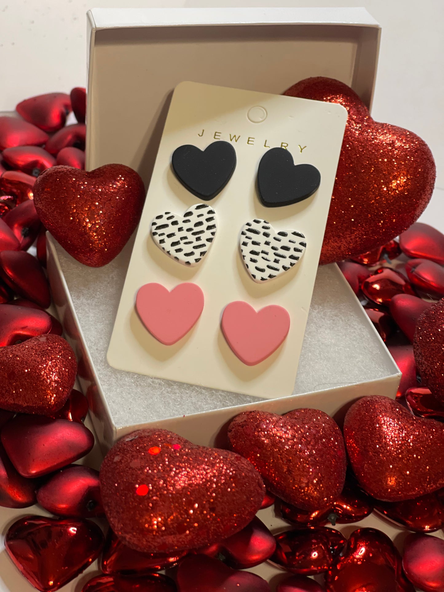 Cute Heart Shaped Stud Earring Set