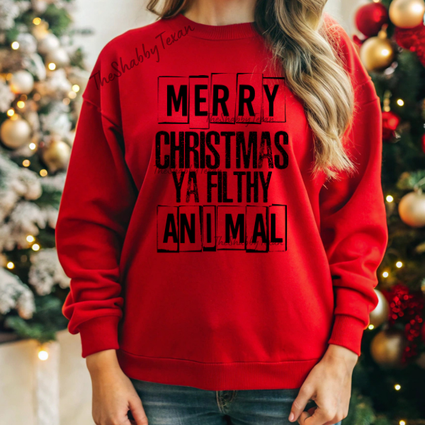Merry Christmas Ya Filthy Animal DTF Transfers