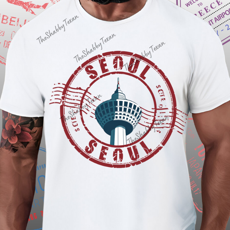 Passport Stamp Style DTF Transfers