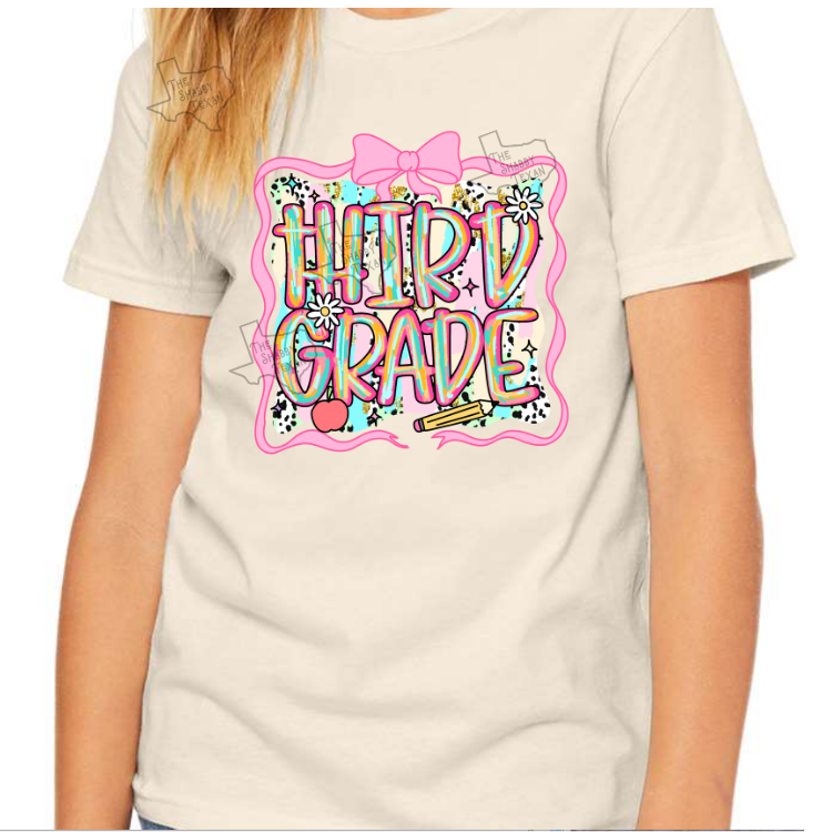 3rd Grade Pink Brushstroke Back to School T-shirts