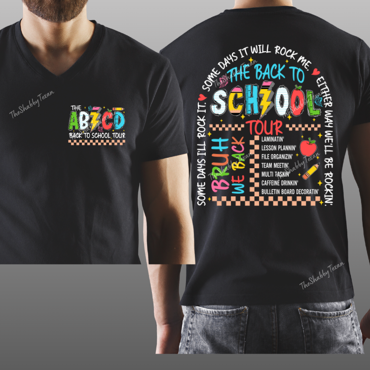 Checkered Stacked School DTF Transfers