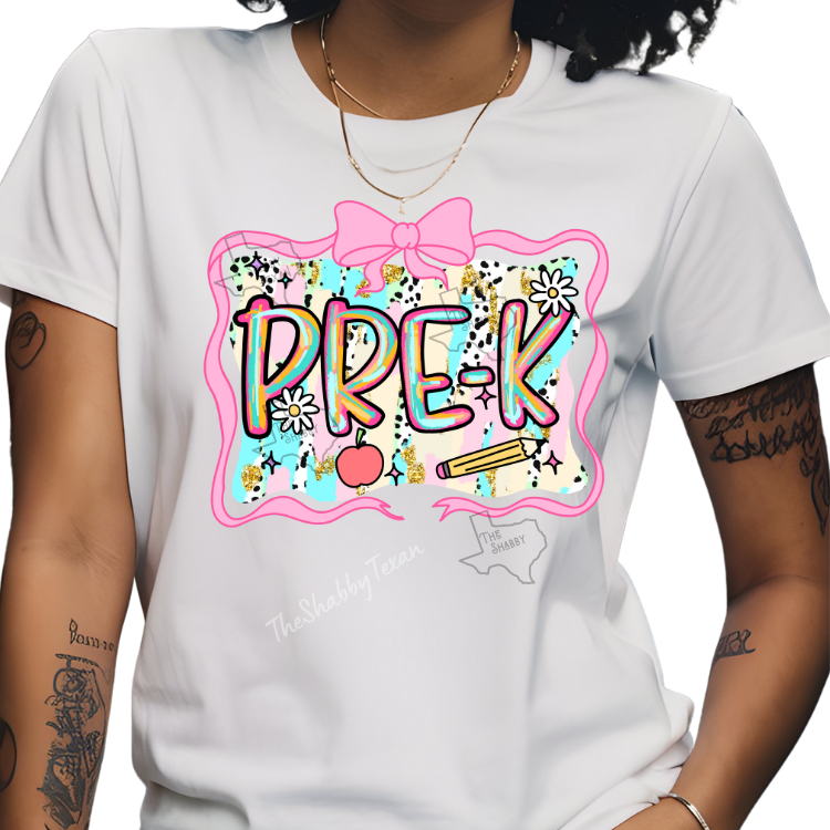 Pre-K Pink Brushstroke Back to School T-shirts
