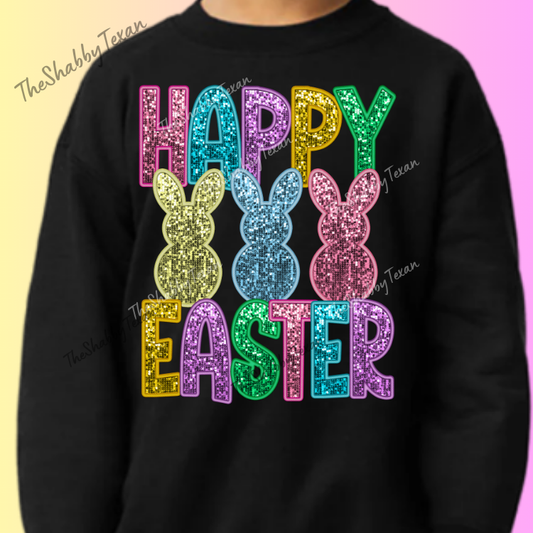 Easter Bunny Faux Sequin DTF Transfers