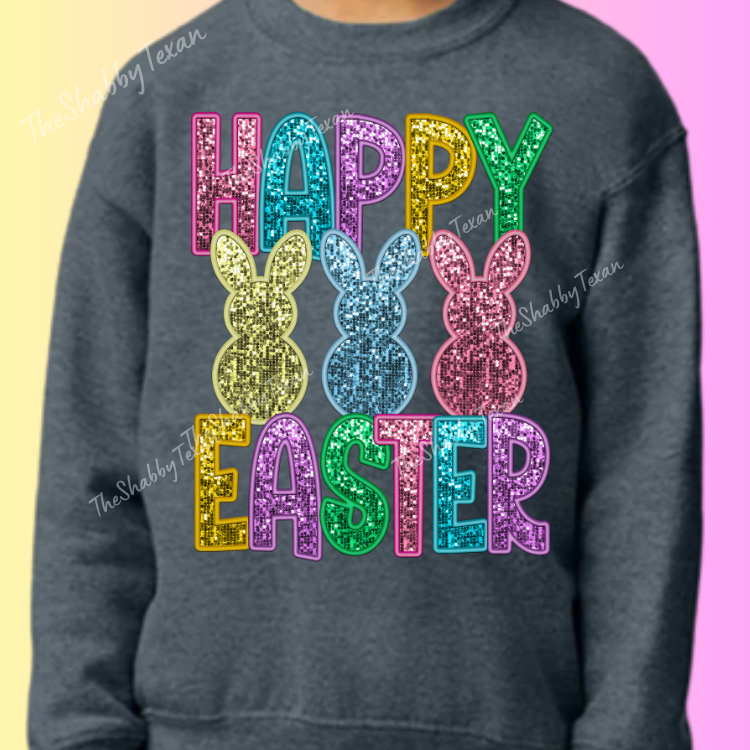 Easter Bunny Faux Sequin DTF Transfers