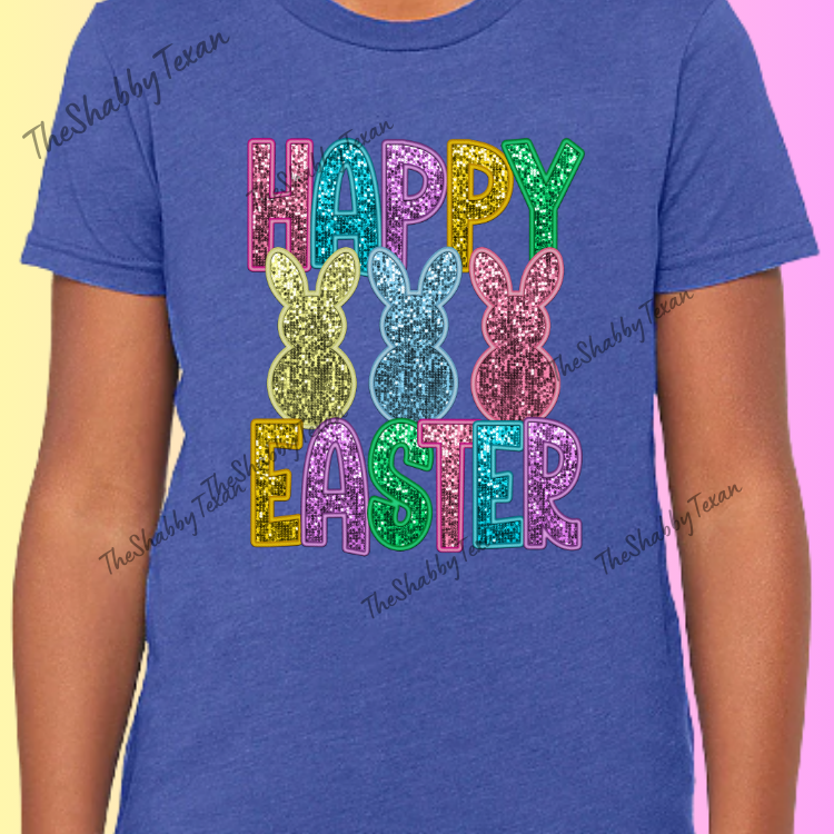 Easter Bunny Faux Sequin DTF Transfers
