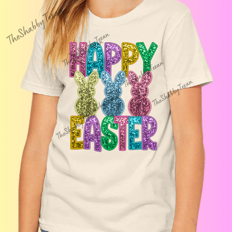 Easter Bunny Faux Sequin DTF Transfers