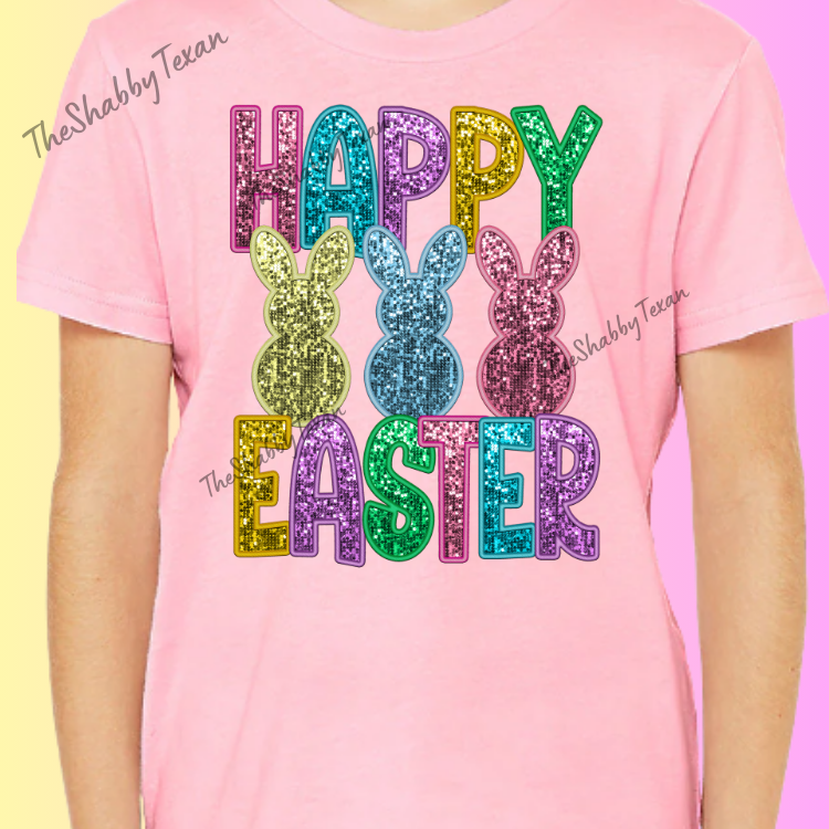 Easter Bunny Faux Sequin DTF Transfers