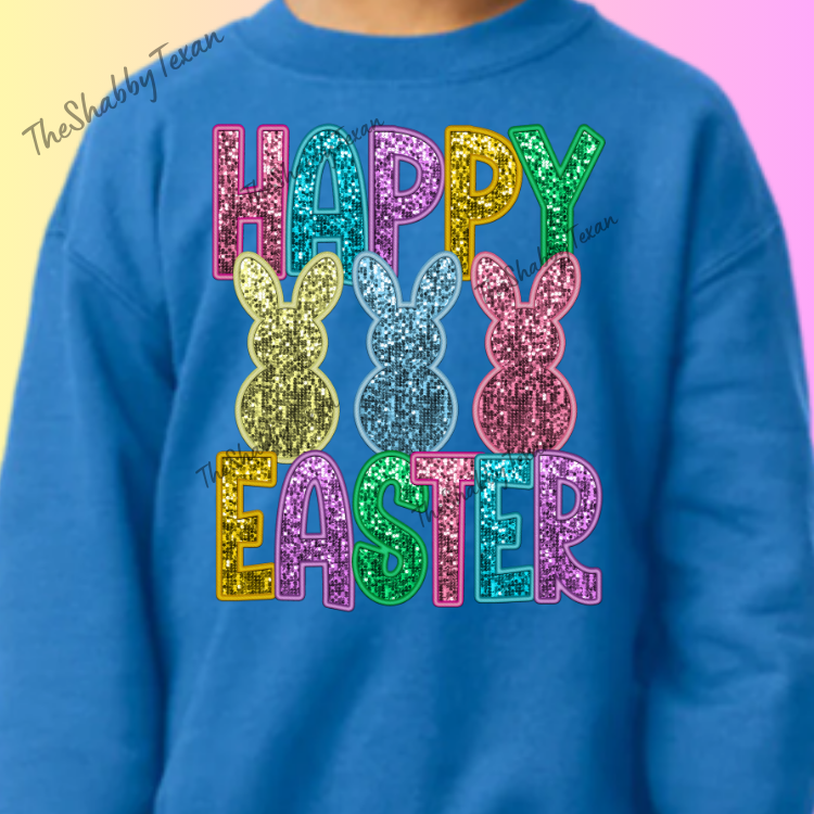 Easter Bunny Faux Sequin DTF Transfers