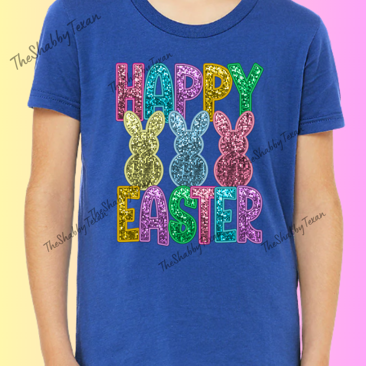 Easter Bunny Faux Sequin DTF Transfers