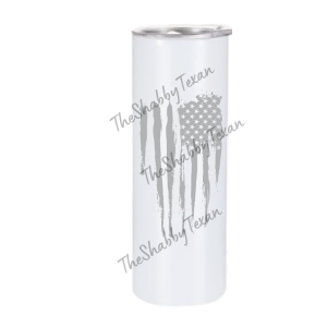 Distressed American Flag Engraved Tumbler