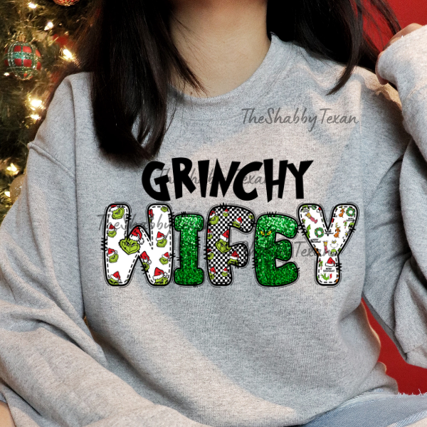 Grinchy Style Name DTF Transfers