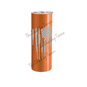 Distressed American Flag Engraved Tumbler