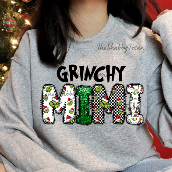 Grinchy Style Name DTF Transfers