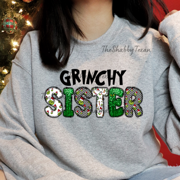 Grinchy Style Name DTF Transfers