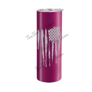 Distressed American Flag Engraved Tumbler