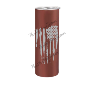 Distressed American Flag Engraved Tumbler