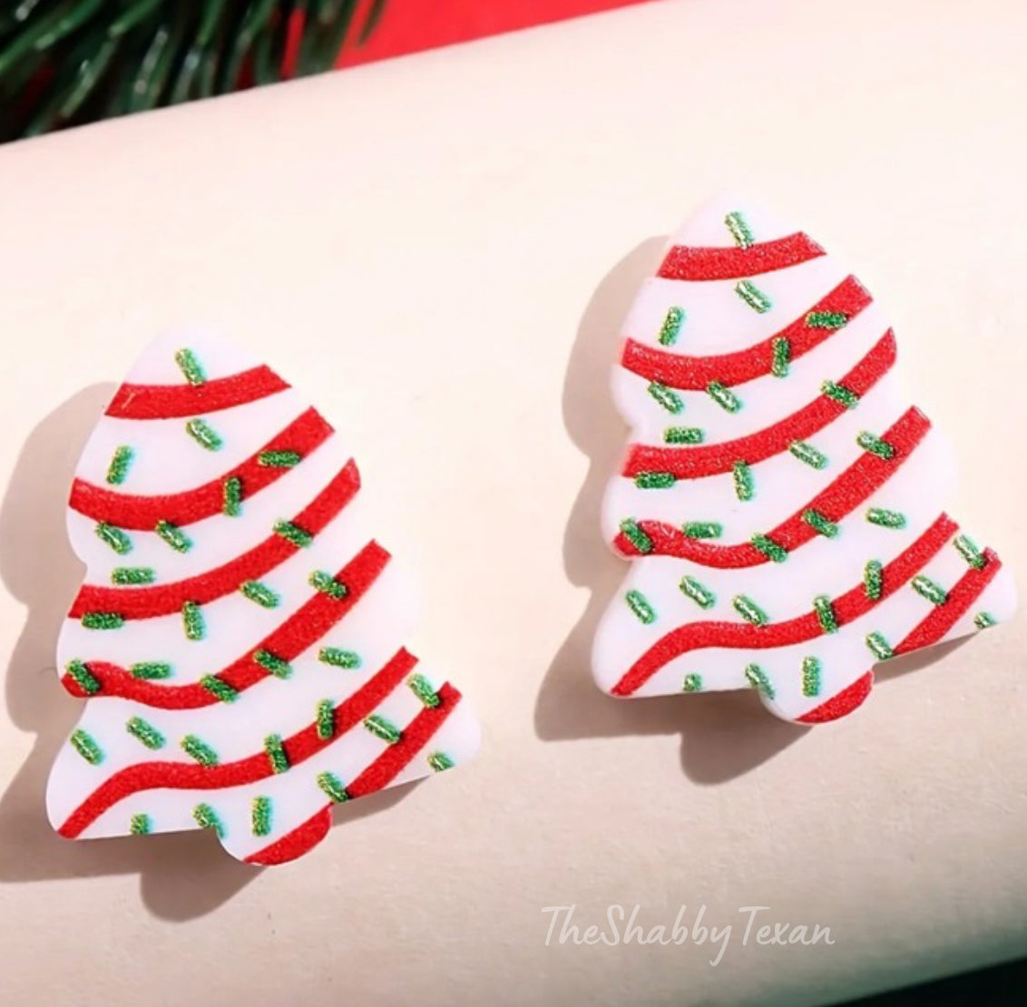 Christmas Tree Cake Earrings