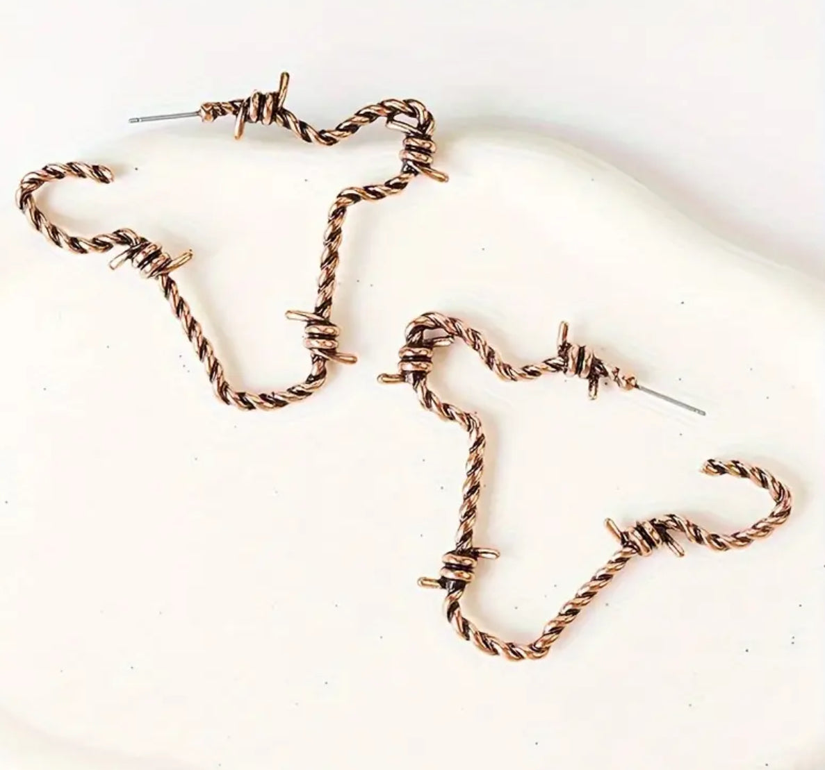 Barbed Wire Cow Earrings