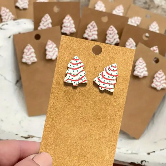 Christmas Tree Cake Earrings