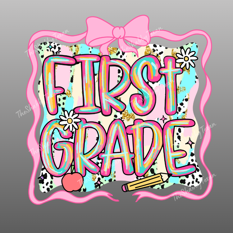 Pink Brushstroke Back to School DTF Transfers