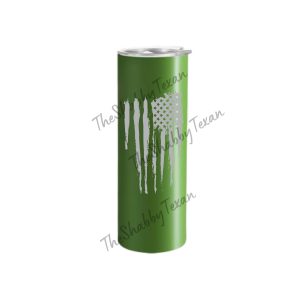 Distressed American Flag Engraved Tumbler