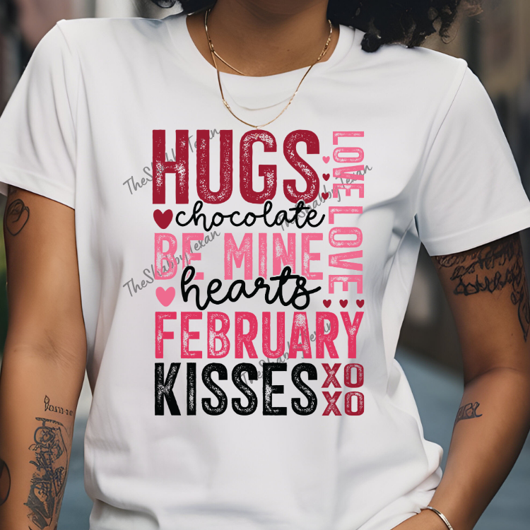 Valentine Kisses XOXO Shirts and Transfers