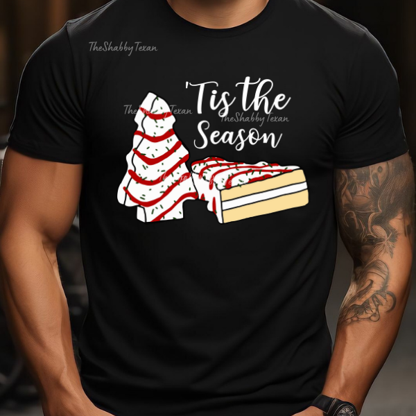 Tis The Season Xmas Cake Shirts and DTF Transfers